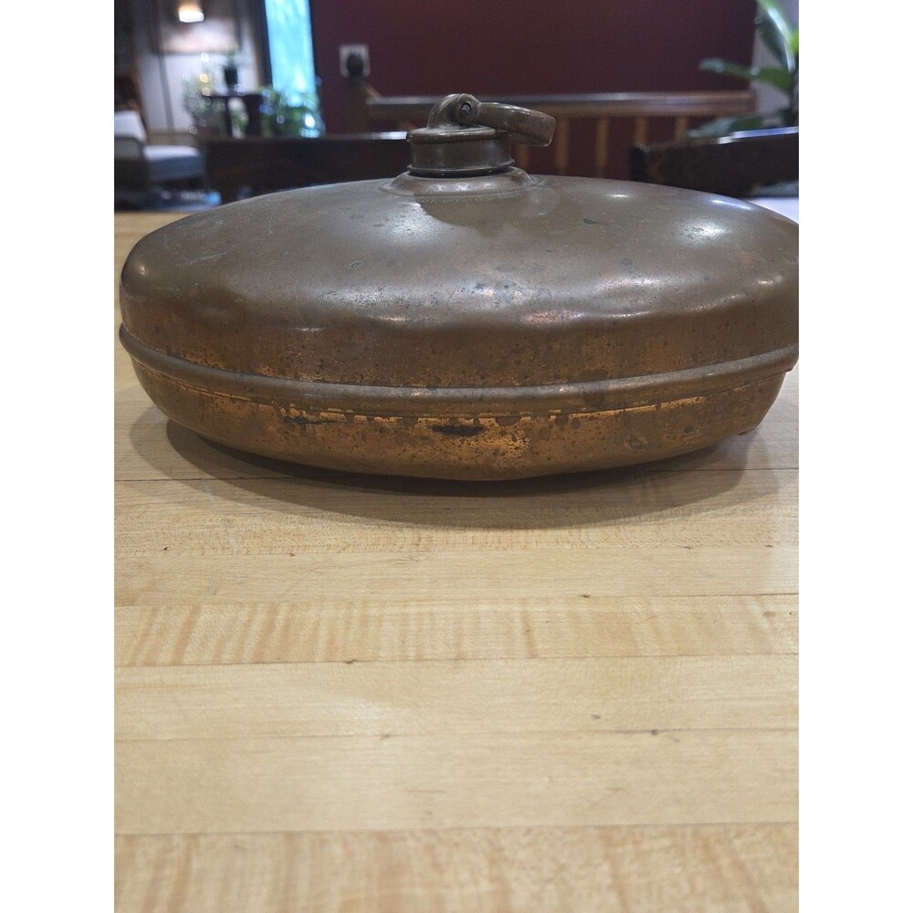 Vintage Copper Canteen & Hot Water Bottle - Antique, Dented, Non-Functional - Picture 6 of 7